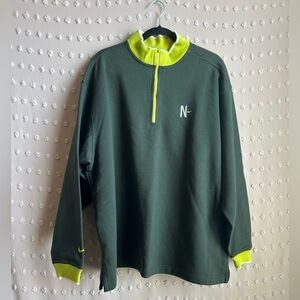 Vintage‎ Nike Quarter Zip Cotton Blend Sweatshirt Sz XL Green